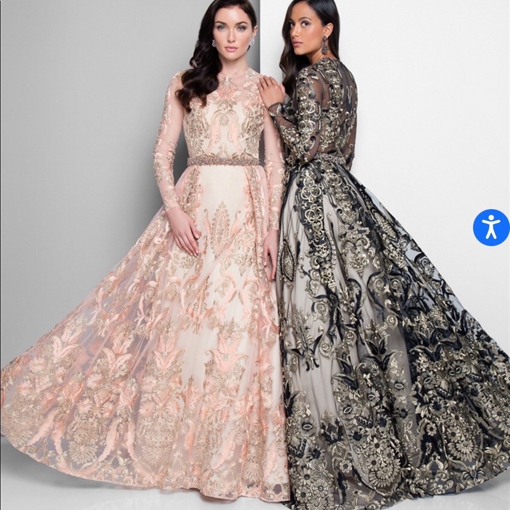 Blush pink terani a line gown